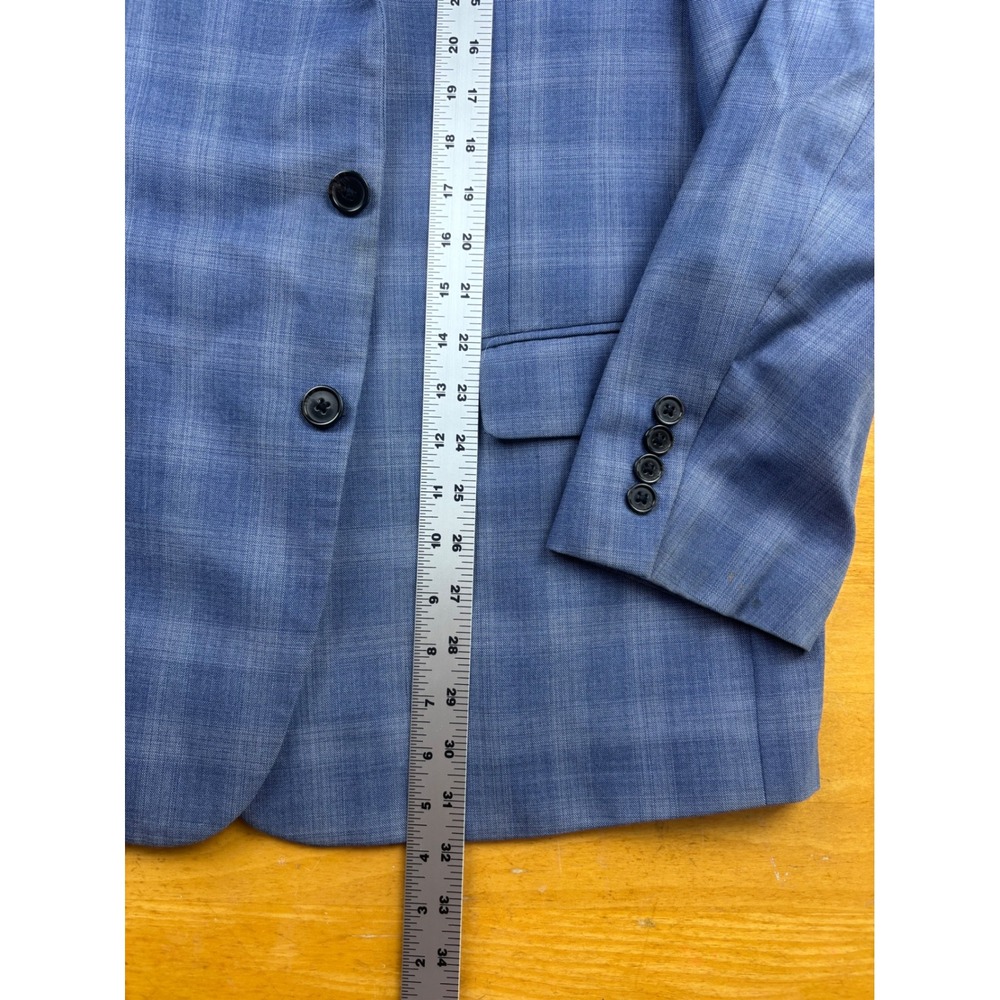 Lauren Ralph Lauren Mens Blue Plaid Wool Blend Sport Coat Blazer 48R - Picture 5 of 9